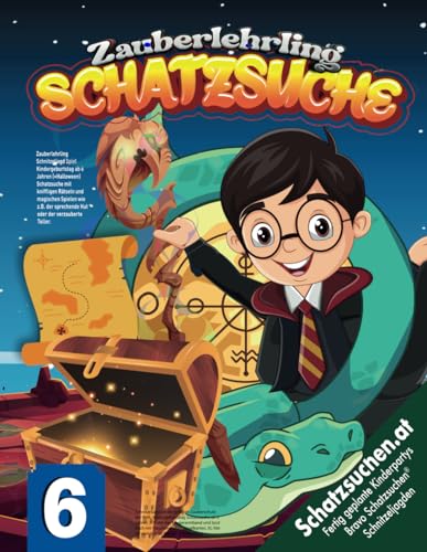 Zauberlehrling Schnitzeljagd Spiel Kindergeburtstag ab 6 Jahren (+Halloween): Schatzsuche mit kniffligen Rätseln und magischen Spielen wie z.B. der ... der verzauberte Teller. (Bravo Schatzsuche)
