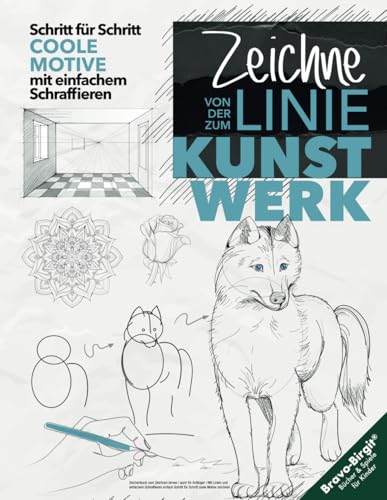 Zeichenbuch zum Zeichnen lernen | auch für Anfänger: Mit Linien und einfachem Schraffieren einfach Schritt für Schritt coole Motive zeichnen Zeichenbuch zum Zeichnen lernen | auch für Anfänger: Mit Linien und einfachem Schraffieren einfach Schritt für Schritt coole Motive zeichnen von Independently published