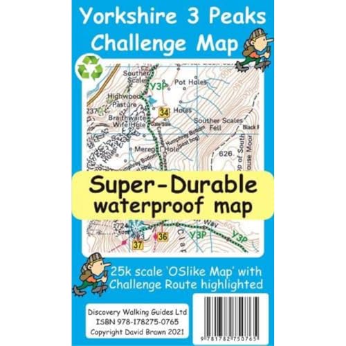 Yorkshire 3 Peaks Challenge Map and Guide von Discovery Walking Guides Ltd