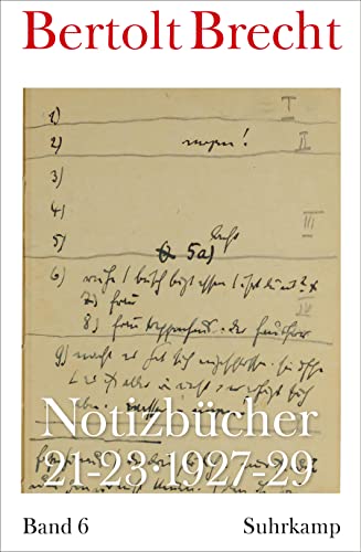 Notizbücher 21-23: Band 6: 1927-29 von Suhrkamp Verlag