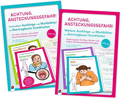 Paket: Achtung, Ansteckungsgefahr! – 24 verständliche Aushänge und Merkblätter zu übertragbaren Krankheiten: umfasst „Achtung, Ansteckungsgefahr!“ (9783834640918) und Ergänzungsset (9783834663405) von Verlag an der Ruhr