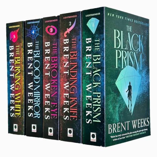Lightbringer Series 5 Books Collection Set von Brent Weeks (The Black Prism, The Blinding Knife, The Broken Eye, The Blood Mirror, The Burning White)