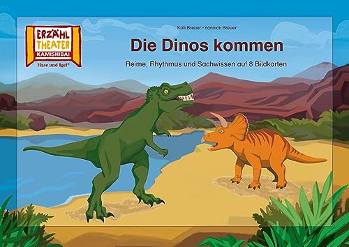 Die Dinos kommen / Kamishibai Bildkarten: Reime, Rhythmus und Sachwissen auf 8 Bildkarten von Hase und Igel Verlag