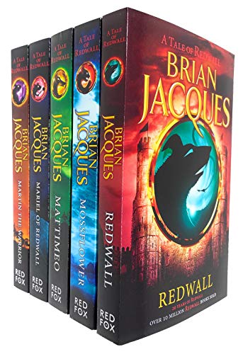 Brian Jacques Redwall Serie 5 Büchersammlungsset (Redwall, Mossflower, Mattimeo, Mariel von Redwall und Martin der Krieger)