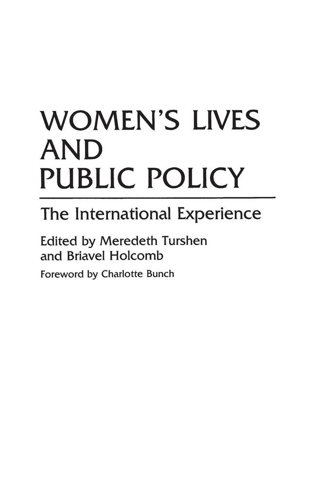 Women's Lives and Public Policy von Praeger