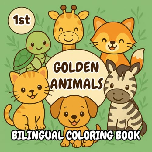 Golden Animals: My First Educational Bilingual Coloring Book for Toddlers and Kids Ages 1–4 Featuring Cute Animals to Learn English and Spanish von Independently published