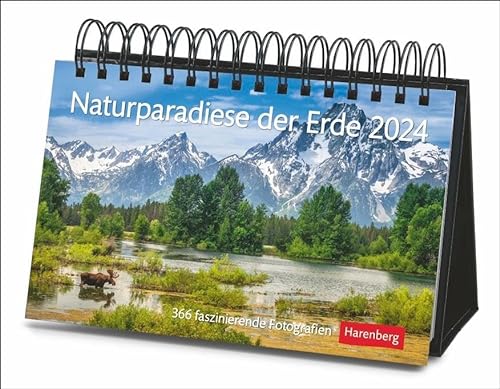 Naturparadiese der Erde Premiumkalender. Foto-Tischkalender 2024 mit atemberaubenden Naturaufnahmen für jeden Tag. Tagesabreißkalender für ... Texten: 366 faszinierende Fotografien