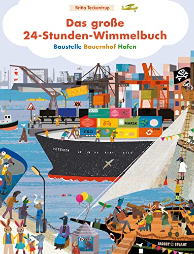 Das große 24-Stunden- Wimmelbuch: Baustelle - Bauernhof - Hafen von Verlagshaus Jacoby & Stuart