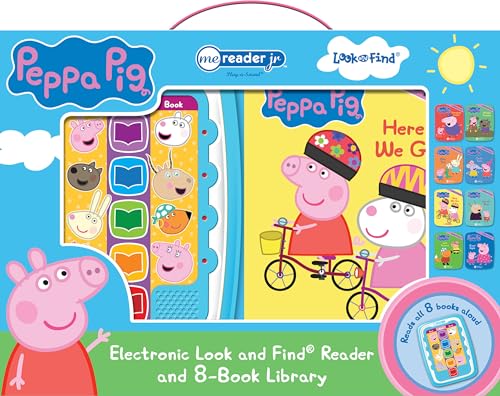 Peppa Pig - Electronic Me Reader Jr and 8 Look and Find Sound Book Library - PI Kids Peppa Pig - Electronic Me Reader Jr and 8 Look and Find Sound Book Library - PI Kids