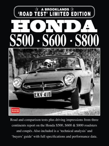 HONDA S500 . S600 . S800 LIMITED EDITiON: Road Test Book von Brooklands Books Ltd