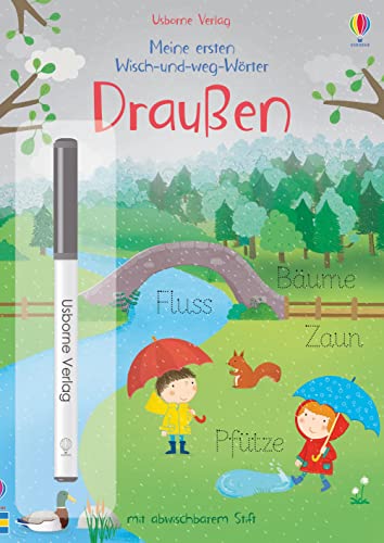 Meine ersten Wisch-und-weg-Wörter: Draußen (Wisch-und-weg-Wörter-Reihe) von Usborne