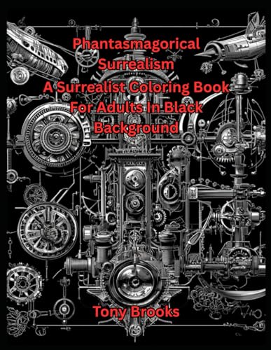 Phantasmagorical Surrealism: Surrealist Coloring Book For Adults In Black Background von Independently published