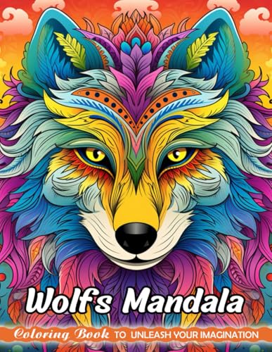 Wolfs Mandala: Adults Coloring Books with Wolfs Mandala for Stress Relief and Relaxation (Christmas Coloring Pages)