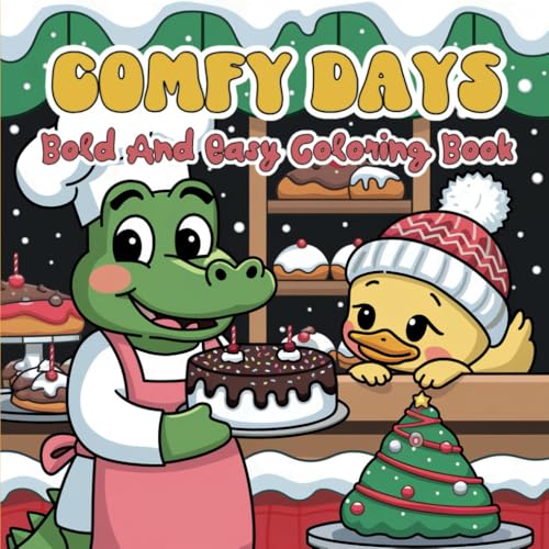 Comfy Days Coloring Book: Comfy Days Coloring Book for Adults and Kids, Bold and Easy, Simple and Big Designs for Relaxation von Independently published