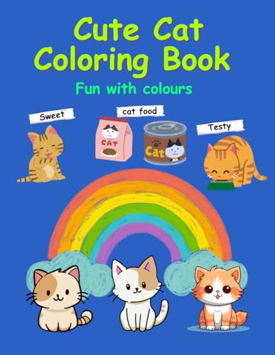 Cute cat Coloring book: Adorable Cats and Kittens: A Fun Coloring Book for Kids Ages 4-8 von Independently published