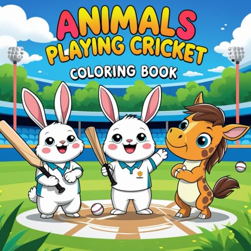 Animals Playing Cricket – A Fun & Cute Coloring Book for Kids!: Adorable Kawaii Animals Enjoying Cricket | Bold, Easy, and Fun Coloring Pages for Kids Ages 3-6! Animals Playing Cricket – A Fun & Cute Coloring Book for Kids!: Adorable Kawaii Animals Enjoying Cricket | Bold, Easy, and Fun Coloring Pages for Kids Ages 3-6! von Independently published
