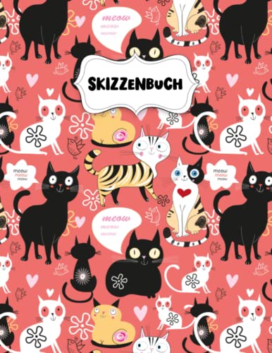 Skizzenbuch: Pretty Cats Freunde Zeichenblock A4 für Kinder: Blanko Zeichenmappe A4 Zeichen Block von Independently published