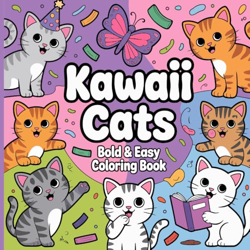 Kawaii Cats Bold and Easy Coloring Book: A Cute and Simple Adorable Minimalist Cats Designs Relaxing Coloring Adventure for Kids, Teens, and Adults von Independently published