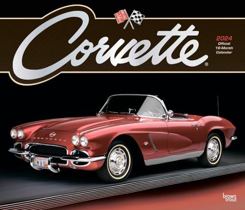 Corvette OFFICIAL | 2024 14 x 24 Inch Monthly Deluxe Wall Calendar | Foil Stamped Cover | BrownTrout | Chevrolet Motor Muscle Car