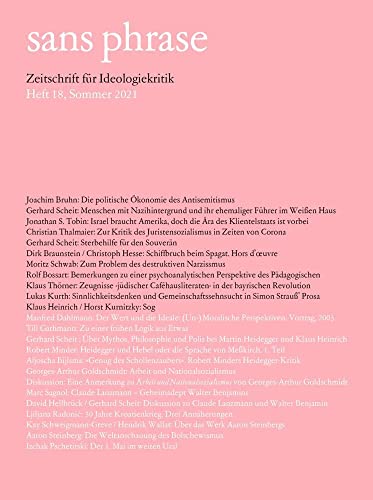 sans phrase: Zeitschrift für Ideologiekritik; Heft 18, Sommer 2021 von ça-ira-Verlag