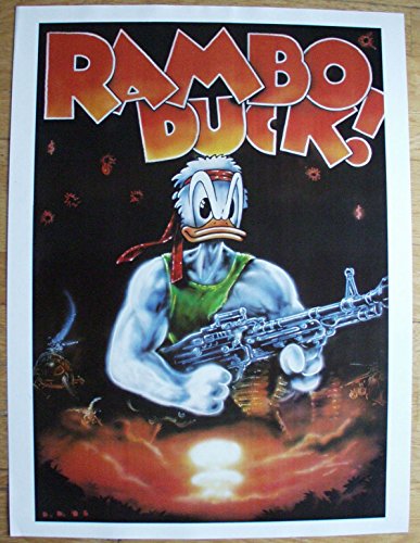Kunstdruck RAMBO DUCK! von Bernd Brummbär limitierte Auflage Format 48 x 64 cm Original von 1986