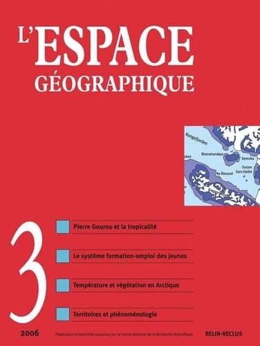 L'Espace Géographique N3 2006 von Belin