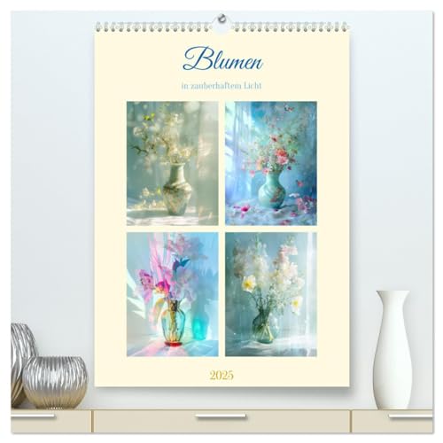 Blumen in zauberhaftem Licht (hochwertiger Premium Wandkalender 2025 DIN A2 hoch), Kunstdruck in Hochglanz von CALVENDO