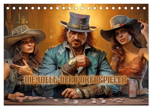Die Welt der Pokerspieler (Tischkalender 2024 DIN A5 quer), CALVENDO Monatskalender: Blick in die Pokerszene (CALVENDO Menschen) von CALVENDO