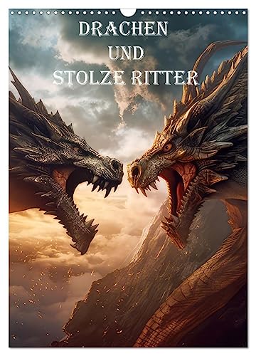 Drachen und stolze Ritter (Wandkalender 2025 DIN A3 hoch), CALVENDO Monatskalender von CALVENDO