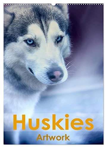 Huskies - Artwork (Wandkalender 2025 DIN A2 hoch), CALVENDO Monatskalender von CALVENDO