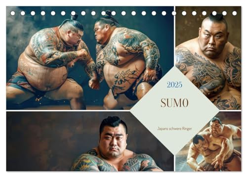 Sumo - Japans schwere Ringer (Tischkalender 2025 DIN A5 quer), CALVENDO Monatskalender von CALVENDO