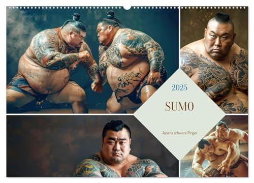 Sumo - Japans schwere Ringer (Wandkalender 2025 DIN A2 quer), CALVENDO Monatskalender