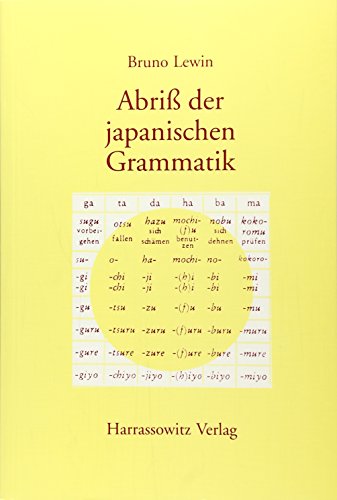 Abriss der japanischen Grammatik auf der Grundlage der klassischen Schriftsprache