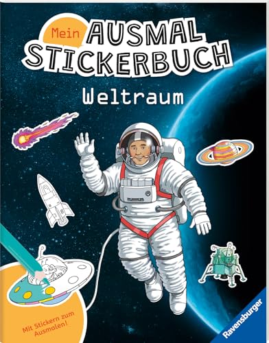 Ravensburger Mein Ausmalstickerbuch Weltraum - Stickerbuch ab 4 Jahre, über 300 Sticker zum Thema Weltraum, viele Sticker zum Ausmalen Ravensburger Mein Ausmalstickerbuch Weltraum - Stickerbuch ab 4 Jahre, über 300 Sticker zum Thema Weltraum, viele Sticker zum Ausmalen
