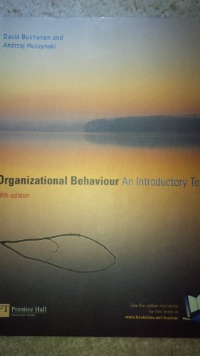 Organizational Behaviour: An Introductory Text