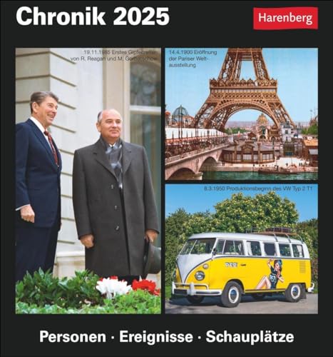 Chronik Tagesabreißkalender 2025 - Kulturkalender - Personen, Ereignisse, Schauplätze: Was geschah wann? Kalender zum Abreißen mit wichtigen ... Tischkalender 2025 (Kulturkalender Harenberg) von Harenberg