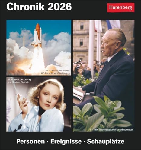 Chronik Tagesabreißkalender 2026 - Kulturkalender - Personen, Ereignisse, Schauplätze: Was geschah wann? Kalender zum Abreißen mit wichtigen ... Quiz für Hobby-Historiker. Tischkalender 2026 Chronik Tagesabreißkalender 2026 - Kulturkalender - Personen, Ereignisse, Schauplätze: Was geschah wann? Kalender zum Abreißen mit wichtigen ... Quiz für Hobby-Historiker. Tischkalender 2026 von Harenberg
