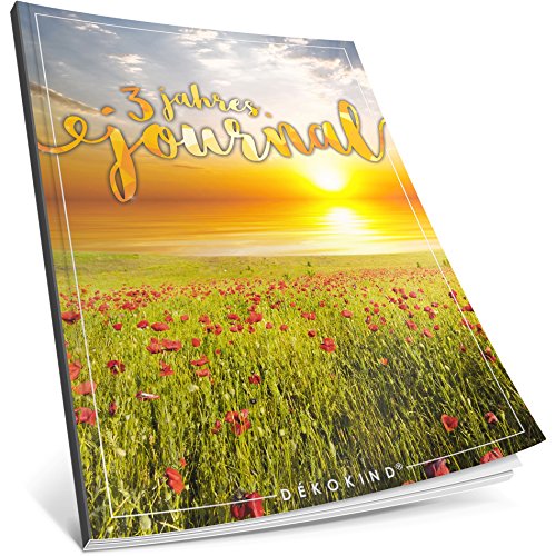 Dékokind® 3 Jahres Journal: Ca. A4-Format, 190+ Seiten, Vintage Softcover • Dicker Jahreskalender, Tagebuch für Erwachsene, Kalenderbuch • ArtNr. 11 Sunset • Ideal als Geschenk