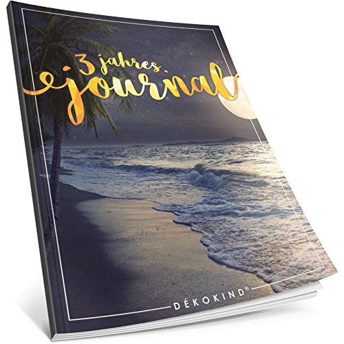 Dékokind® 3 Jahres Journal: Ca. A4-Format, 190+ Seiten, Vintage Softcover • Dicker Jahresplaner, Tagebuchkalender, Buchkalender, Tagesplaner • ArtNr. 29 Vollmond • Ideal als Geschenk von CREATESPACE