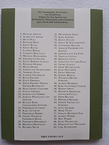 Poetisches Heidelberg: Dichter, Philosophen und Gelehrte - Wohnorte, Wirken und Werke (Der Dichter- und Denker-Stadtplan)