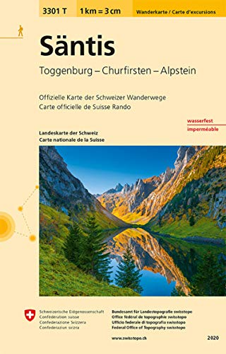 3301T Säntis Wanderkarte: Toggenburg - Churfirsten - Alpstein (Wanderkarten 1:33 333)