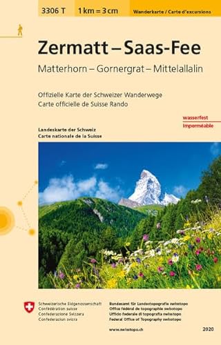 3306T Zermatt - Saas-Fee Wanderkarte: Matterhorn - Gornergrat - Mittelallalin (Wanderkarten 1:33 333)