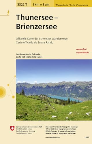 3322T Thunersee - Brienzersee Wanderkarte: Niesen - Niederhorn - Interlaken (Wanderkarten 1:33 333)