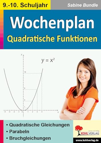 Wochenplan Quadratische Funktionen / Klasse 9-10: Jede Woche übersichtlich auf einem Bogen! (9.-10.. Schuljahr)