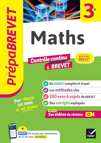 Prépabrevet - Maths 3e - Brevet 2025: cours, méthodes & sujets de brevet corrigés von HATIER