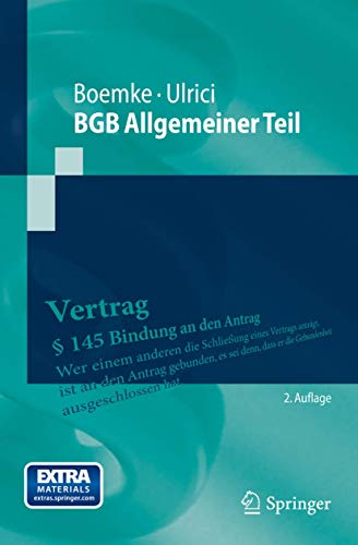 BGB Allgemeiner Teil: Second Edition (Springer-Lehrbuch)