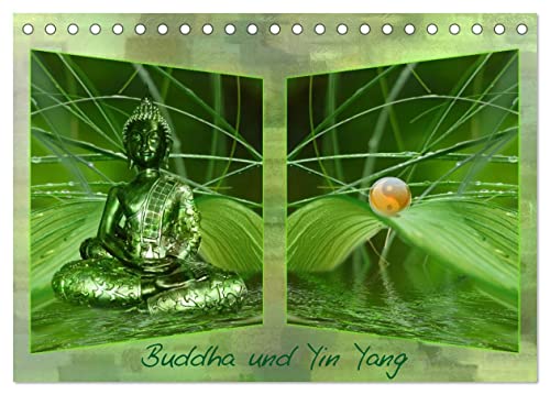 Buddha und Yin Yang (Tischkalender 2025 DIN A5 quer), CALVENDO Monatskalender: Zeit zum Kraft schöpfen von Calvendo