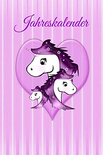 Jahreskalender: Einhorn pink Einhornfamilie Kalender Schülerkalender Einhornfan Jahreskalender: Einhorn pink Einhornfamilie Kalender Schülerkalender Einhornfan