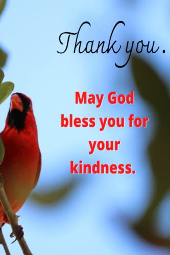Thank you May God Bless You for Your Kindness: Blank Lined Journal, Diary, or Notebook that Makes a Great Thank You Gift