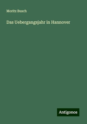 Das Uebergangsjahr in Hannover von Antigonos Verlag